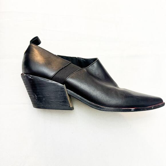 Sigerson Morrison Black Ankle Bootie Low Cut Slip On Leather Size 7.5 - Picture 6 of 6